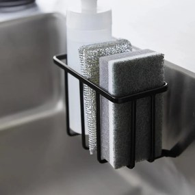 Čierny kovový stojan na umývacie prostriedky bez vŕtania Film Hook – YAMAZAKI