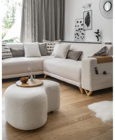 Biely taburet z textílie buklé Miuf – Miuform