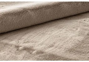 Okrúhly koberec BUNNY taupe, béžová, imitácia králičej kožušiny Veľkosť: kruh 140 cm