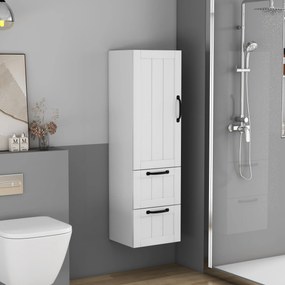 Vysoká závesná kúpeľňová skrinka Houseland Elyra 120 cm  biela