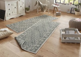 NORTHRUGS - Hanse Home koberce Kusový koberec Twin-Wendeteppiche 103115 grün creme – na von aj na doma - 80x350 cm