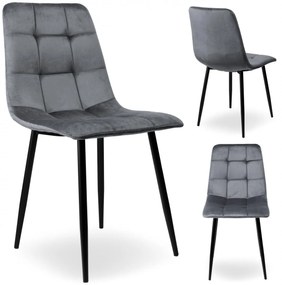 Čalúnená stolička DENVER zamat sivá