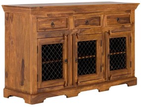 furniture-nabytek.cz - Masívna komoda Merlin s kovovými dvierkami, lakovaná, hnedá – 150 cm