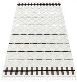 styldomova Béžovo-biely shaggy koberec so strapcami Villa Y611A