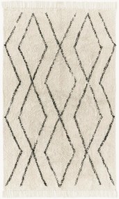 Ručne tuftovaný bavlnený koberec's diamantovým vzorom Bina