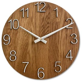 Elegantné nástenné hodiny z masívneho dubu I SENTOP MAS016-OSMO-3072-heads-silver
