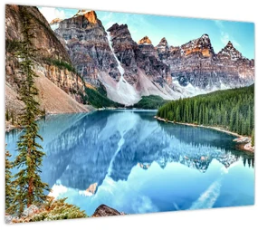 Sklenený obraz - Moraine lake (70x50 cm)