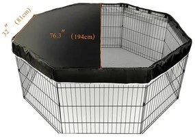 Slnečná clona na modulárnu klietku, ohrádka pre psa - čierna 8 x 80cm