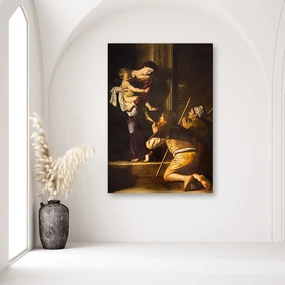 Gario Obraz na plátne Michelangelo Merisi da Caravaggio, Madona loretánska a pútnici, Rím Rozmery: 80 x 120 cm