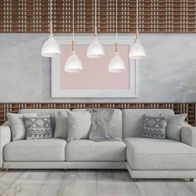 Luster na lanku NOAK 5xE27/15W/230V biela/buk