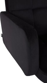 Barová stolička Los Angeles - zamat, chróm rám - čierna