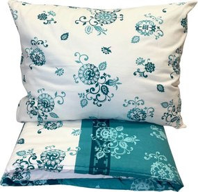 Obliečky flanelové Carmela zelená 200x140cm+90x70cm TiaHome