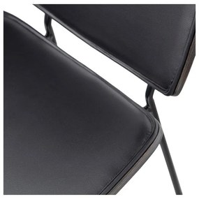 Čierne jedálenské stoličky v súprave 2 ks z imitácie kože Close In – WOOOD
