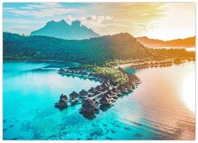 Sklenený obraz - Bora Bora (70x50 cm)