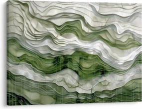 Obraz - Zelenobiele vlnky (70x50 cm)