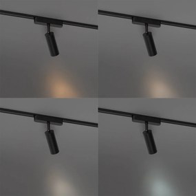 Moderné čierne bodové svetlo pre 1-fázový koľajnicový systém 4,5 W 3000 K - Magnetic Samson