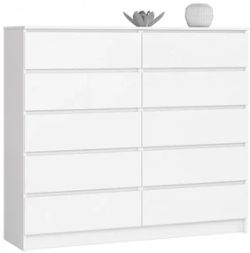 Komoda K140 10SZ CLP biela