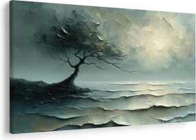 Obraz - Olejomaľba stromu s oceánom (90x60 cm)