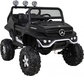 Ramiz Mercedes Benz Unimog elektrické autíčko pre deti čierne + terénny pohon 4x4