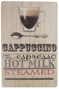 Nástenná plechová cedule Cappuccino - 20 * 30 cm