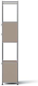 Kovový regál »CN3 Slim Line« s 2 pohyblivými zásuvkami a 1 pohyblivými výklopnými dvierkami, hnedosivý