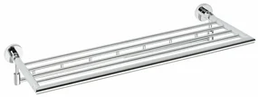 SAPHO XR422 X-Round polička na uteráky výklopná s hačikmi 65 cm, strieborná