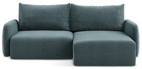 Tyrkysovomodrá rozkladacia/s úložným priestorom rohová pohovka (pravý roh) Kalena – Makamii