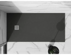 Mexen Stone+, obdĺžniková vanička z minerálneho kompozitu 180 x 80 cm, antracitová, 44718018