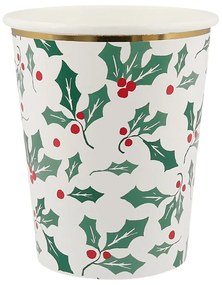 Papierové jednorazové tégliky v súprave 8 ks Holly Pattern – Meri Meri