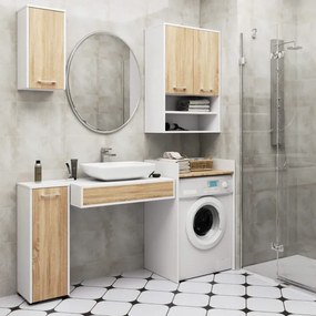 Kúpeľňová skrinka FIN H934 W64 2D biela / dub sonoma