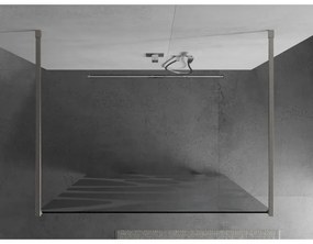 Mexen Kioto, sprchová zástena Walk-In 110 x 200 cm, 8mm číre sklo biely vzor, brúsená oceľ profil, 800-110-002-97-97