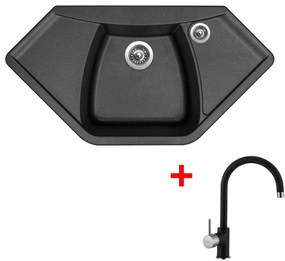 Set Sinks NAIKY 980 Metalblack + VITALIA GR