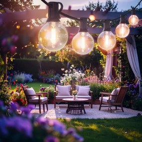 Brilagi - LED vonkajšia dekoratívna reťaz GIRLANDA 18xE12 13m čierna IP44 teplá biela