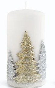 Dekoratívna sviečka Winter Trees I biela
