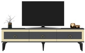 TV stolík/skrinka Muvuta 2 (antracit + zlatá) . Vlastná spoľahlivá doprava až k Vám domov. 1095411