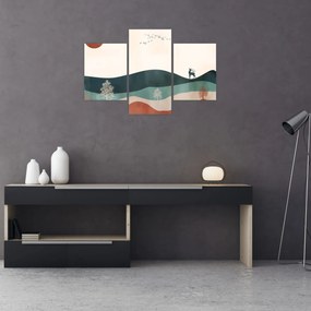 Obraz - Ilustrovaná krajina (90x60 cm)