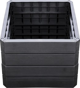 Garantia Ergo Quadro Vysoký záhon Wood S, plast, 60 × 60 × 50 cm, antracit