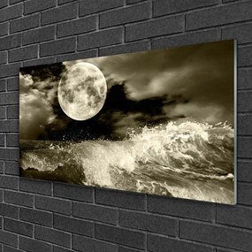 Obraz na skle Noc mesiac príroda 140x70 cm