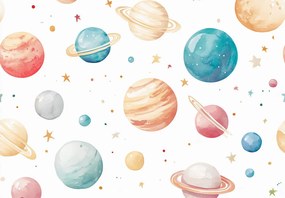 Fototapeta - Farebné planetky (147x102 cm)