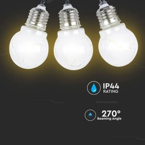 LED Solárna reťaz 10xLED/1W/1,2V 1xAA 2 m IP44 3000K 300 mAh