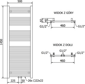 Mexen Pluton vykurovacie teleso 1450 x 500 mm, 712 W, biela, W106-1450-500-00-20