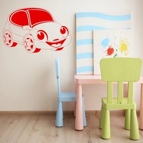 Veselá Stena Samolepka Detské autíčko Chrobák Farba: červená, Veľkosť: 60 x 40 cm