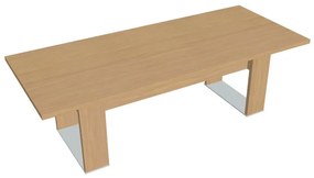 Rokovací stôl Verno+ S 240 x 100 cm, dub svetlý / hnedá