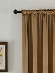 Zamatové zatemňovacie závesy Cesar hnedé - 140 x 250 cm (2ks) - riasiaca stuha