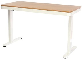 Výškovo nastaviteľný stôl OfficeTech 3, 120 x 60 cm, biela / dub