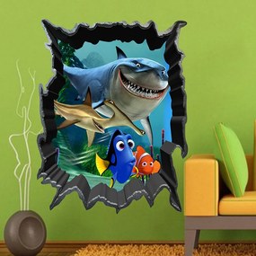 Veselá Stena Samolepka na stenu na stenu Hľadá sa Nemo a Dory