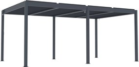 Hliníková bioklimatická pergola s lamelami BestBerg BBP-15G / 509 × 304 × 218 cm / sivá