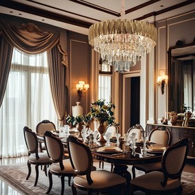 Toolight Toolight, závesné svietidlo 60cm, 9xE14, G060-CP, zlatá lesklá, OSW-06384