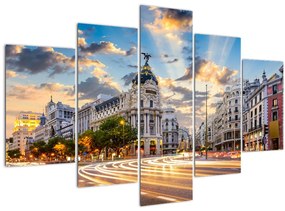 Obraz - Calle Gran Vía, Madrid, Španielsko (150x105 cm)
