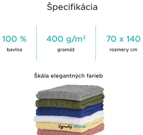 Osuška SOFT biela 70 x 140 cm, 100% bavlna
